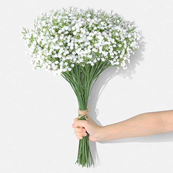 6 Pcs Artificial Flowers Gypsophila Baby Breath Bouquets Fake Flowers for Home Decor Wedding Party Office DIY Decoration (6Pcs-White)