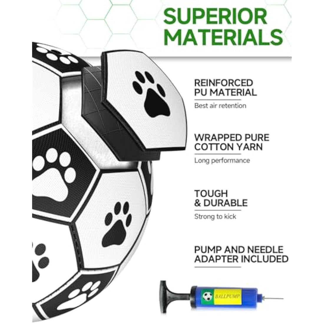 HETOO Interactive Dog Football Toys with Grab Tabs, Durable Dog Water Balls for Small Medium Breed, Indoor & Outdoor (6 Inch)