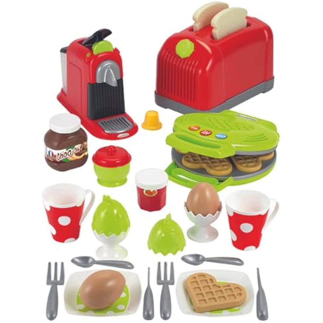 Ecoiffier 2647 Toaster Set with Breakfast for Children 33 Pieces – From 18 Months – Made in France