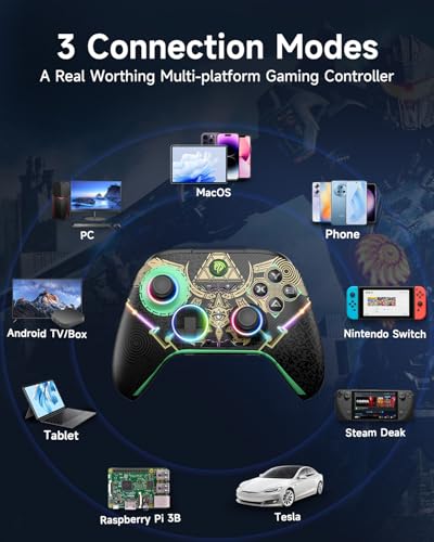 EasySMX X15 Wireless PC Controller with Hall Triggers, Hall Joysticks, Enhanced Bluetooth Game Controller,No Drift No Deadzone effect, Compatible with Windows PC, Android, Steam and Switch