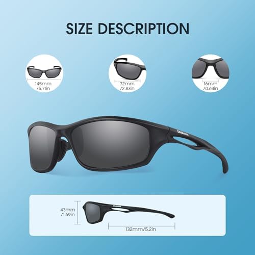 Duduma Sunglasses Mens Polarised Sports Sunglasses for Men Women Fishing Running Cycling Golf Sunglass Polarized UV Protection TR90