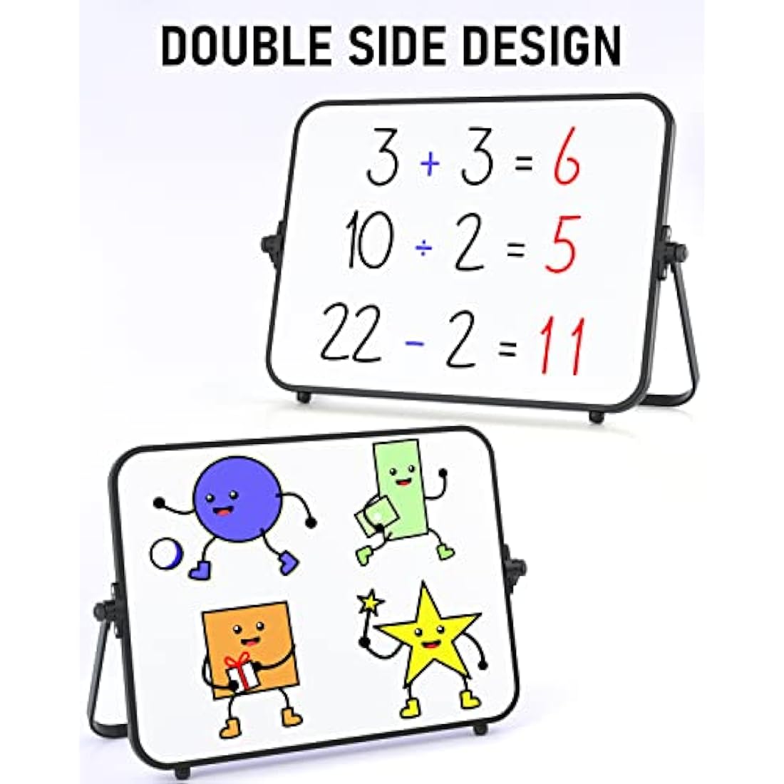 Nicpro Dry Erase Small Whiteboard A4 with Non-Slip Stand, 21 x 30 cm Double Sided Magnetic Desktop White Board with 8 Pens, Eraser, Magnet, Portable Writing Easel for Kid Drawing Student Classroom Use