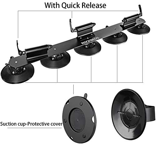 ROCKBROS Suction Bike Rack Car Roof Bike Rack Bicycle Carriers for Cars Roof Bicycle Holder Roof Mounted Quick Release Aluminium Alloy with Sucker