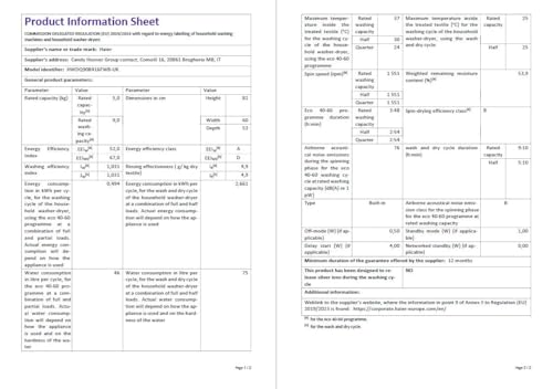 Haier HWQ90B416FWB-UK 9kg Integrated Washing Machine, A Rated, White & Black