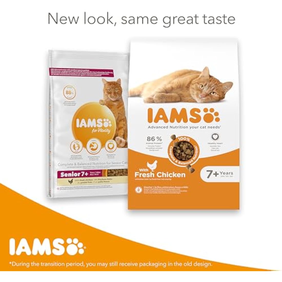 IAMS Senior Complete Dry Cat Food Chicken 10kg - Supports Heart Health