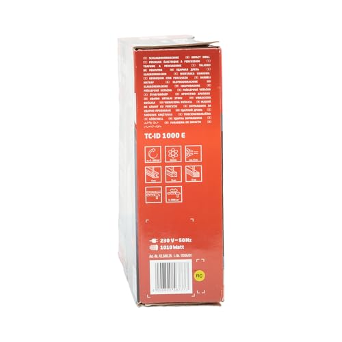 Einhell TC-ID 1000 E Impact Drill | Hammer Drill With Auxiliary Handle, Soft Grip, Speed Control | 1010W Electric Drill With Percussion Hammer Drilling Function , Red