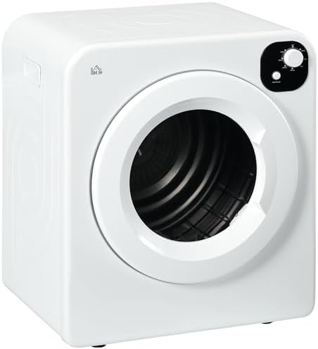 HOMCOM 6kg Vented Tumble Dryer, Freestanding, Wall Mounted, Stackable, Portable Dryer with 7 Programmers, White