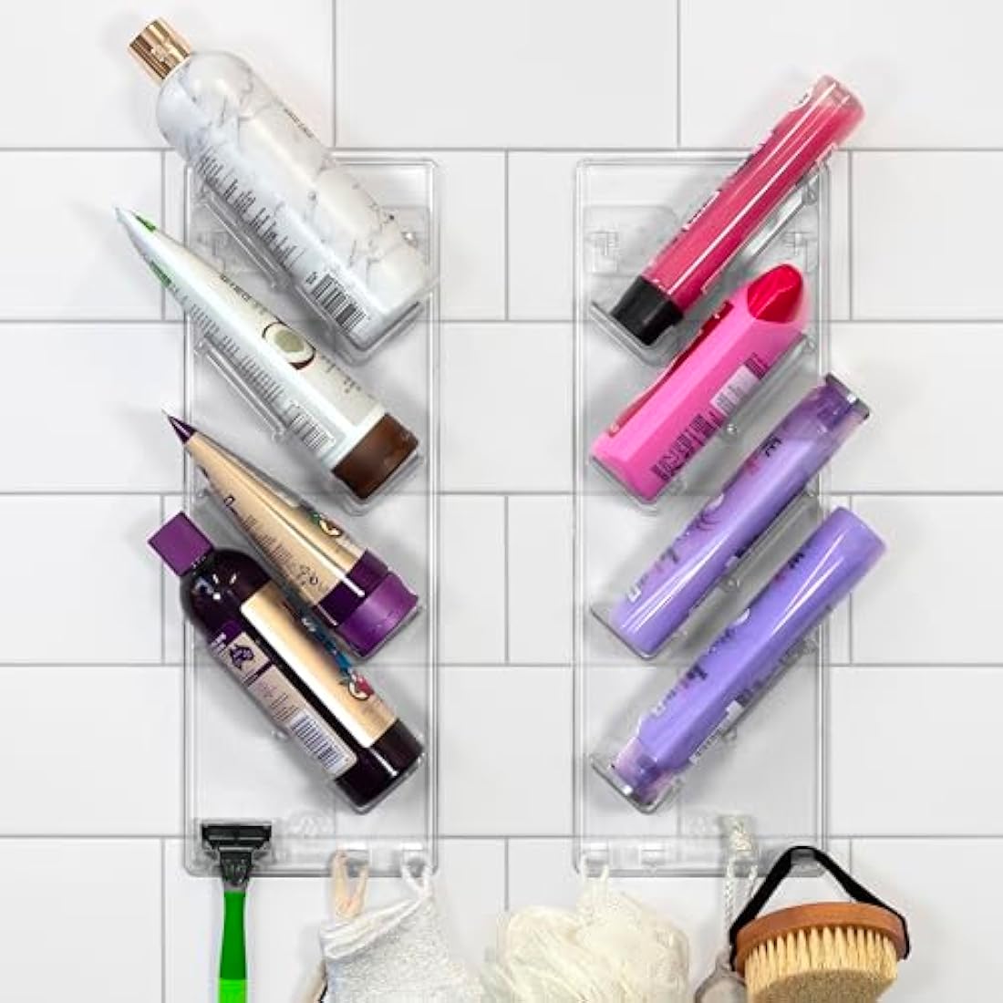 Shower Caddy (2 Pack) - Rustproof, No Drilling, No Suction Cups - Stores & Organises Shampoo, Conditioner and more - Bathroom Storage Rack