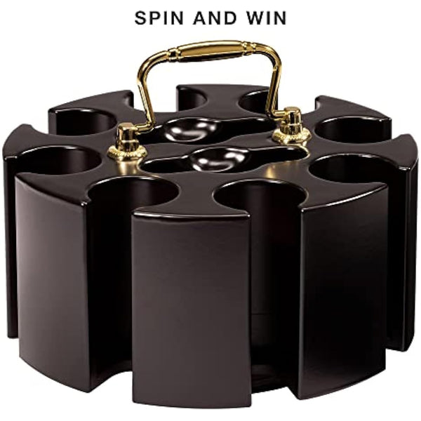 11.5 Gram Suited Poker Chip Set in Wooden Carousel and Gift Quality Retail Packaging by Brybelly