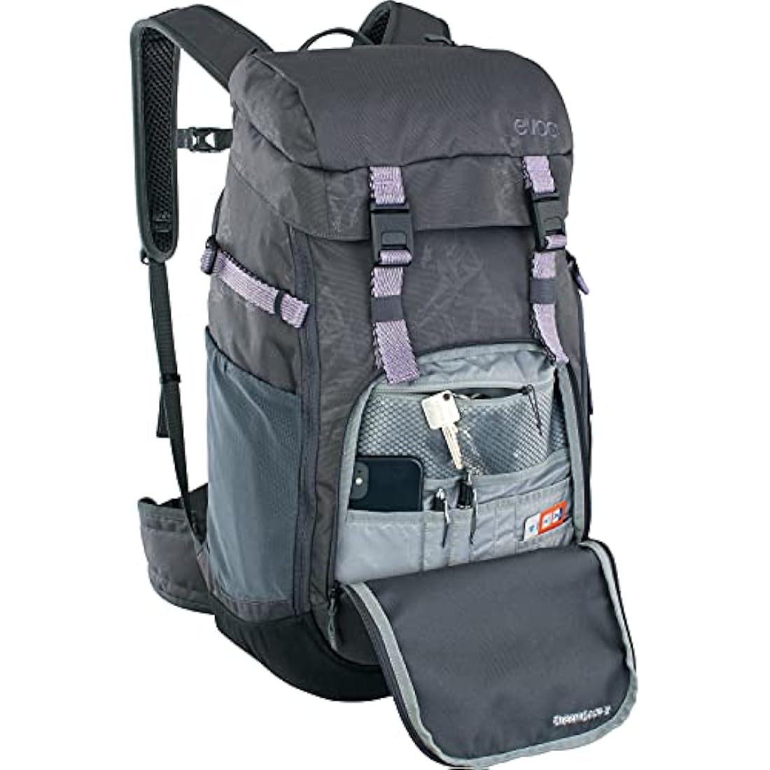 EVOC MISSION PRO 28l travel backpack, everyday rucksack for digital nomads (Volume: 28 l, AIR PAD SYSTEM, quick access to laptop and tablet compartment, magnetic quick release), Multicoloured