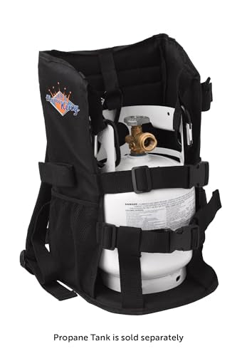 Flame King Propane Tank Backpack Carrier for 5LB or 10LB Cylinder and Weed Torch