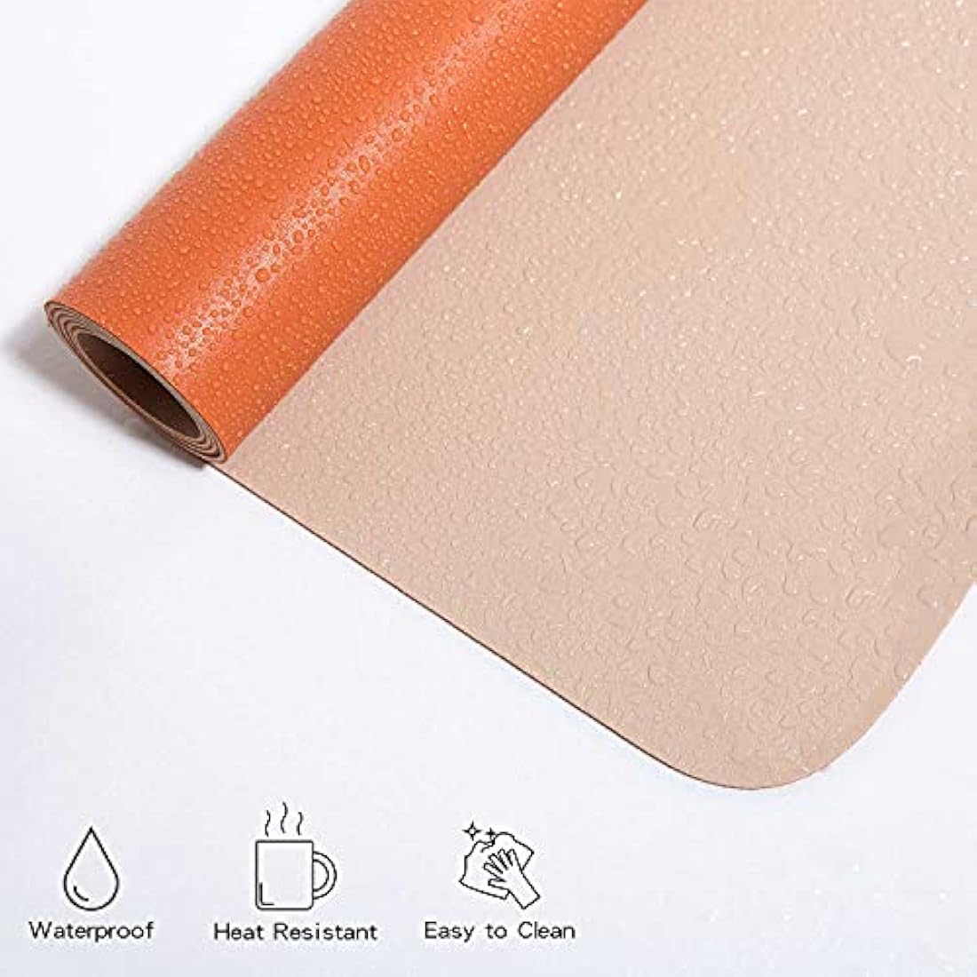 DOBAOJIA Desk Pad XX-Large, Desk Mat, Desk Blotter, Laptop Pad, Extended Mouse Mat, Mouse Pad XXL, Writing Pad for Office/Home, Dual-Side Use PU Leather Waterproof 35.4" X 16.9"(Beige/Orange)