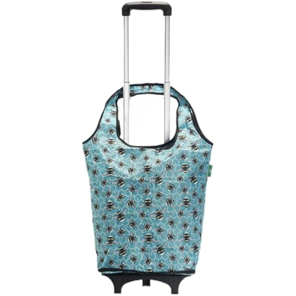 Eco Chic Lightweight Collapsible Shopping Trolley with Detachable Grocery Tote Bag (Bumble Bee Blue)