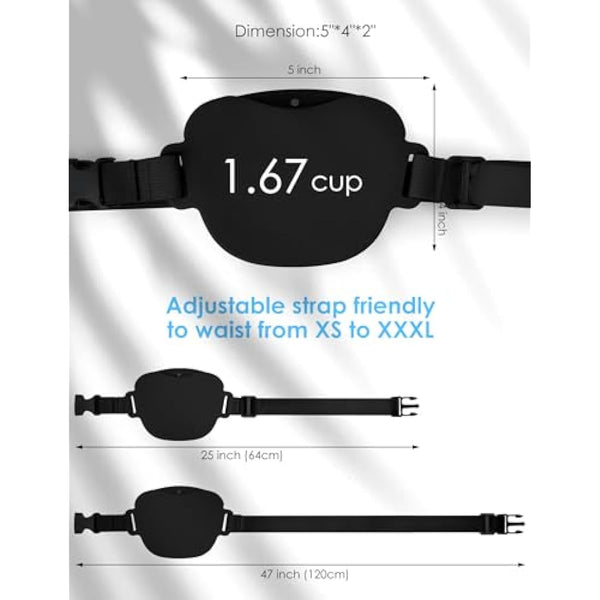 heouvo Dog Treat Pouch with Training Clicker, Upgrade Stronger Magnetic Closure to Avoid Spilling, 1.67 Cup Silicone Treat Bag Fanny Pack with Waist Belt for Pet Training Walking (Black)