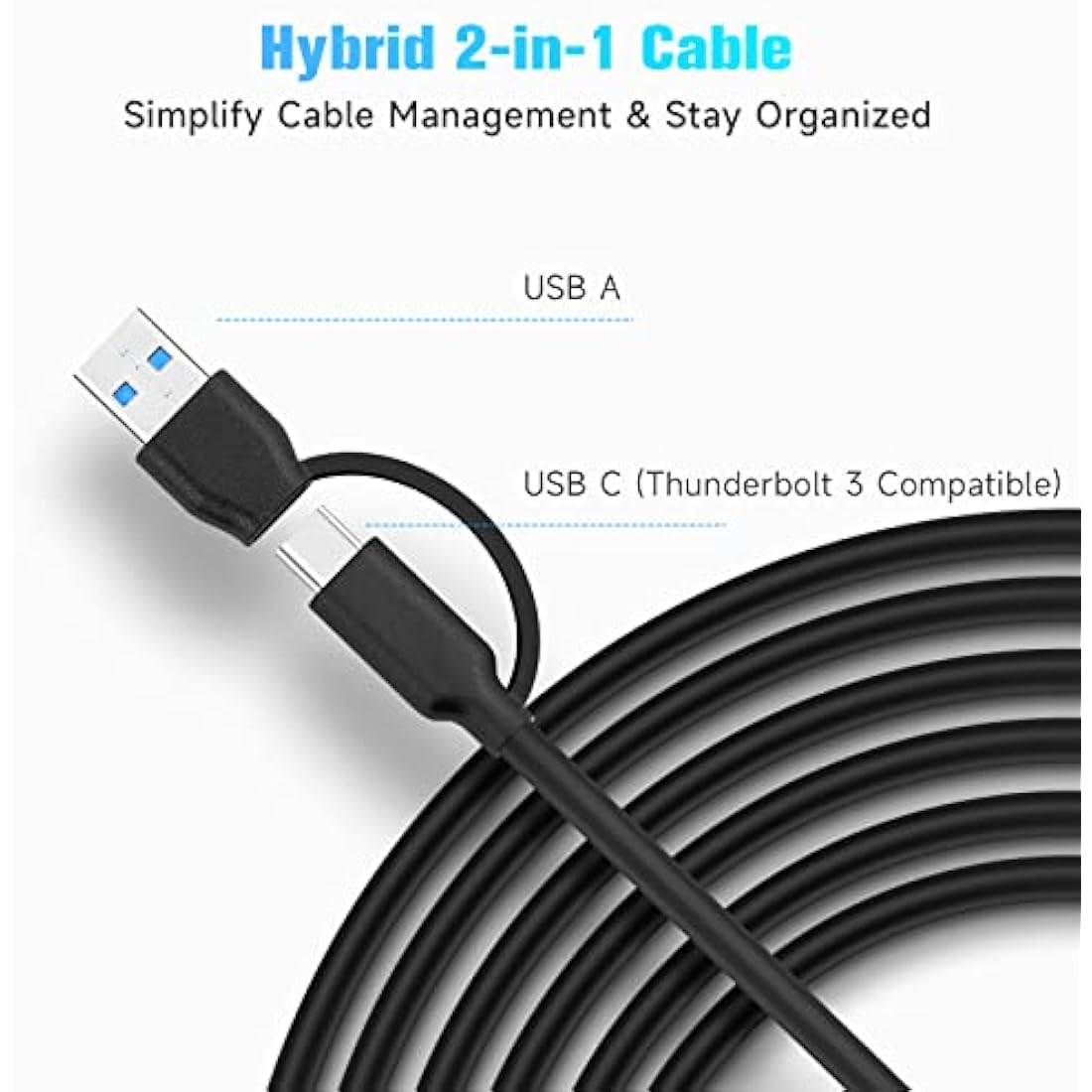 RSHTECH Powered USB 3.1/3.2 Hub, 7-Port USBC Hub with 3x 10Gbps Data Ports (2C+1A), 4x USB-A 3.0 and 12V/2A 24W Power Adapter, Aluminum USB3.2 Splitter with 3.3ft USB Cable (RSH-A107C)