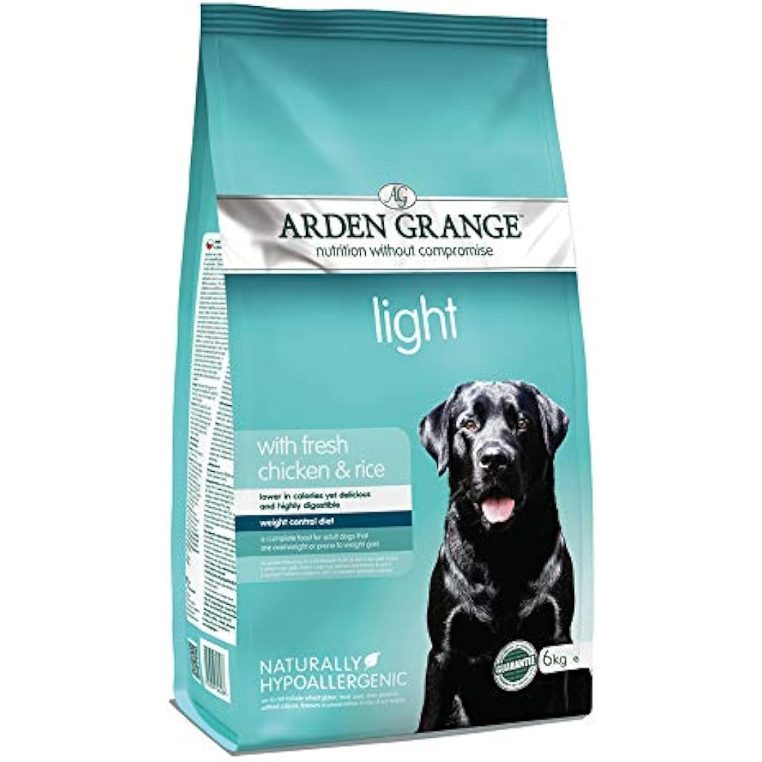 Arden Grange Adult Dry Dog Food Light with Fresh Chicken and Rice, 6 kg
