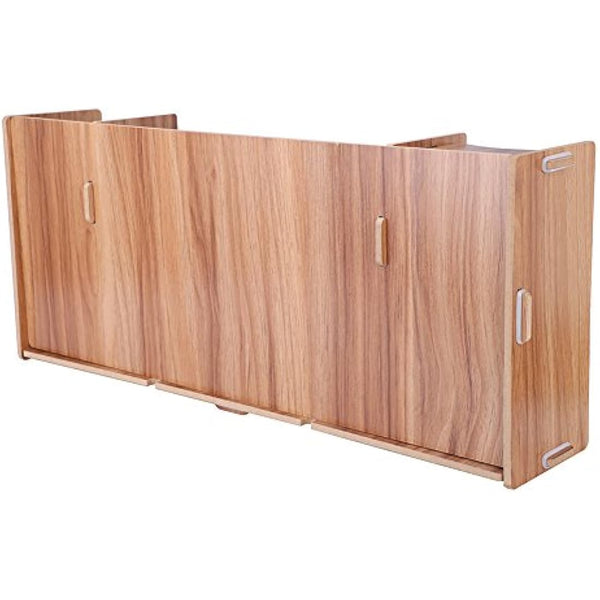 Multifunctional Wooden Monitor Riser with Storage Box PC Laptop Computer Displayer Stand Mount Rack Table Desk Organizer with 4 Compartments for Office Supplies Storage