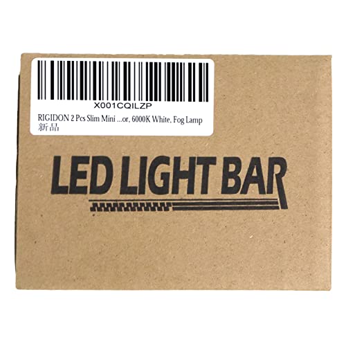 RIGIDON 2 Pcs Led Work Light Bar, 6 inch 18W Flood Beam, 12V 24V Driving Lights Lamp for Car Off road Boat Truck 4x4 SUV ATV Tractors Excavator, 6000K White, Fog Lamp