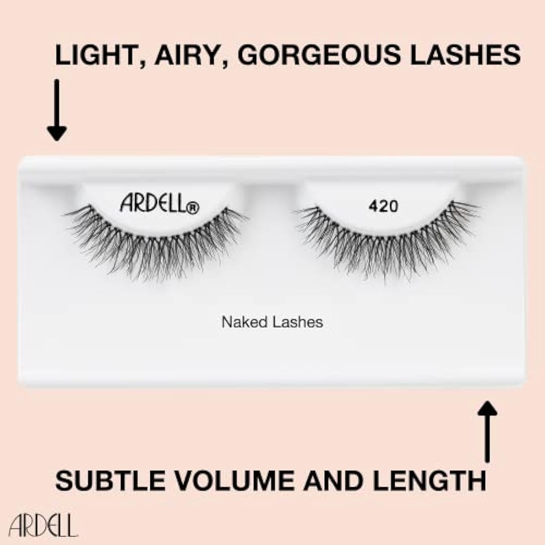 Ardell Naked Lash 420 False Eyelashes, Short Length, Natural Look, Vegan Friendly, 1 Pair (Pack of 1)