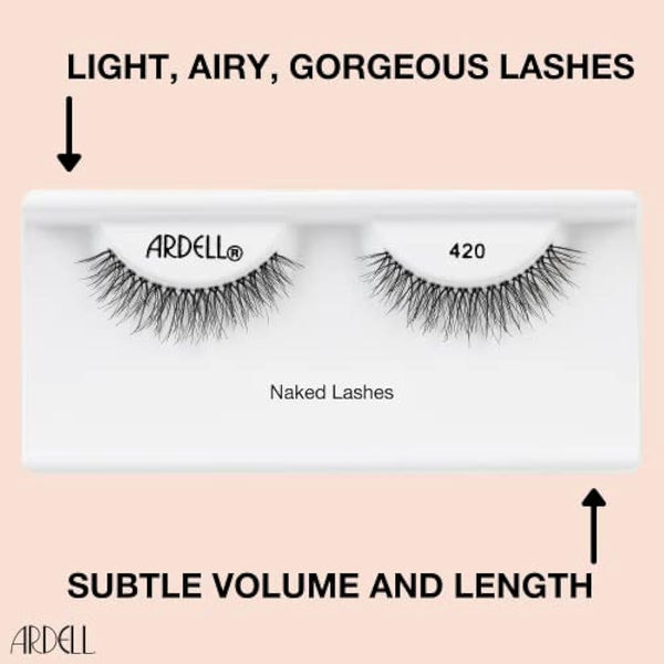 Ardell Naked Lash 420 False Eyelashes, Short Length, Natural Look, Vegan Friendly, 1 Pair (Pack of 1)