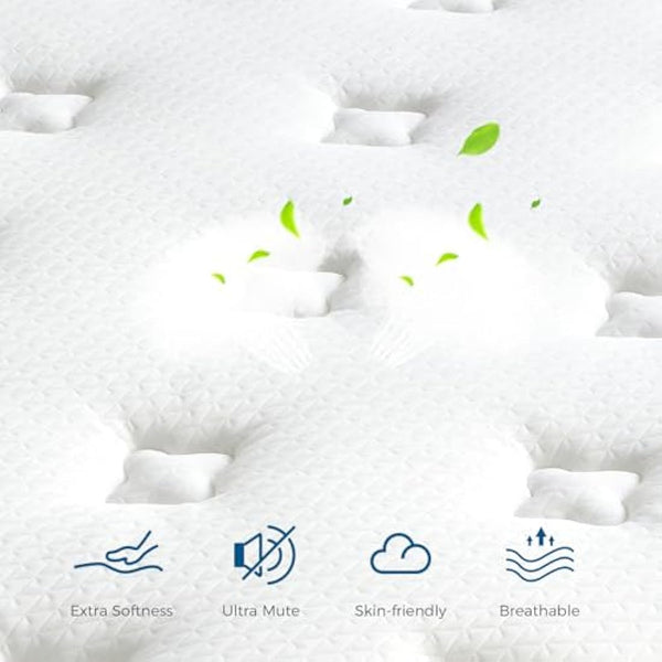 Inofia Single Mattress Memory Foam 3FT, 11 Inch Hybrid Sprung Mattress with Fire Resistant, Responsive Zoned Support & Motion Isolated,100 Night Home Trial, Luxe Collection