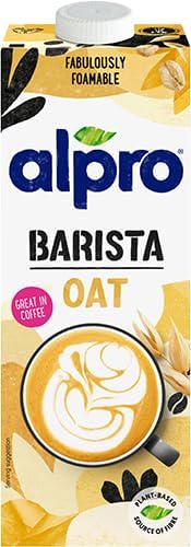 Alpro Barista Foamable Oat Plant-Based Long Life Drink - Great for Coffee Foam - Vegan Dairy Free & Lactose Free - 1L (Pack of 8)