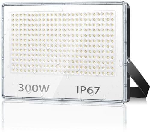 TASINUO 300W LED Floodlight Outdoor, 30000LM Outdoor Security Lights, IP67 Waterproof LED Spot Lights 7000K Daylight LED Flood Lights for Garden, Yard, Garages, Warehouse, Patio, Billboard