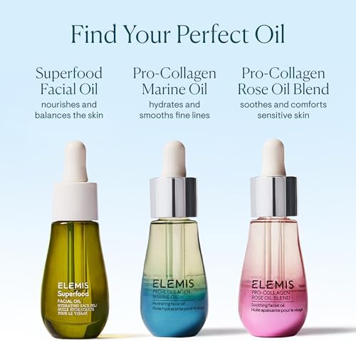 ELEMIS Pro-Collagen Marine, Superfood Facial & Cleansing Oil – Hydrating Facial Oils & Deep Cleansing Oil to Nourish & Revitalize Skin 15ml & 195ml