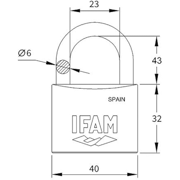 Ifam 14010 – Longbow Brass Padlock 40 mm