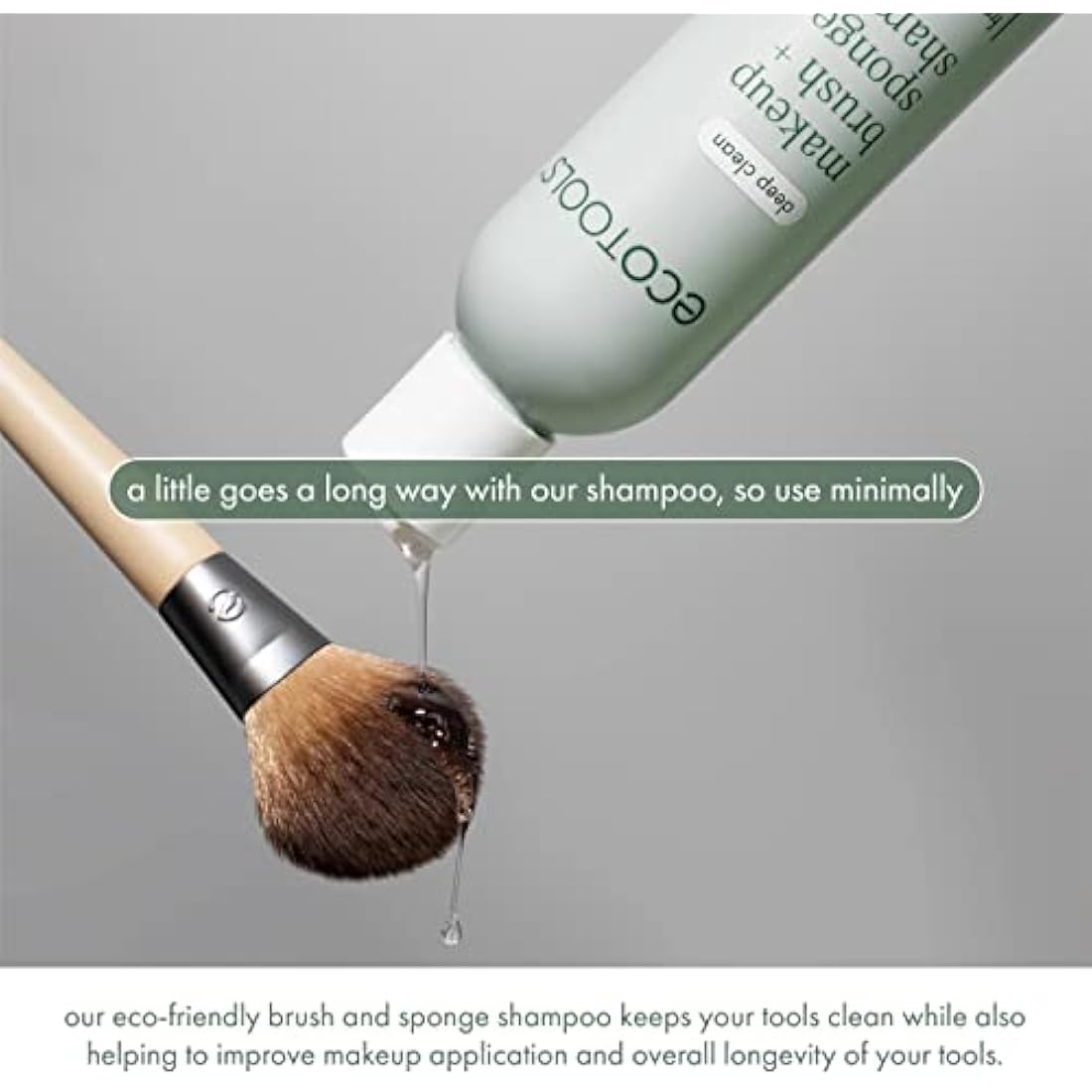EcoTools Makeup Brush and Sponge Shampoo, Removes Makeup, Dirt, & Impurities From Makeup Brushes & Makeup Blending Sponges, Fragrance-Free, Vegan, & Cruelty-Free, 6 fl.oz./ 177 ml, 1 Count