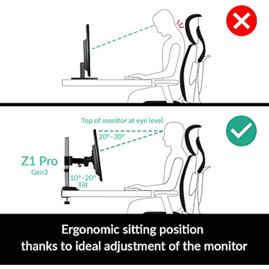 ARCTIC Z2 Pro (Gen 3) - Double Monitor Arm, Monitor stand for up to 34"/35" Ultrawide, up to 10 kg (22 lbs), USB Hub, Adjustable Height, Flexible - Matt black