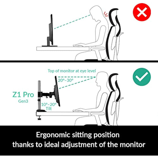 ARCTIC Z2 Pro (Gen 3) - Double Monitor Arm, Monitor stand for up to 34"/35" Ultrawide, up to 10 kg (22 lbs), USB Hub, Adjustable Height, Flexible - Matt black