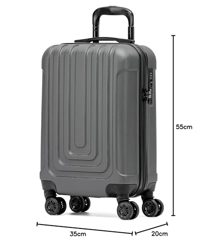 Flight Knight Premium Lightweight Suitcase - Built-in TSA Lock - 8 Spinner Wheels - ABS Hard Shell Check in Highly Durable Luggage - Medium - 67x45x26cm