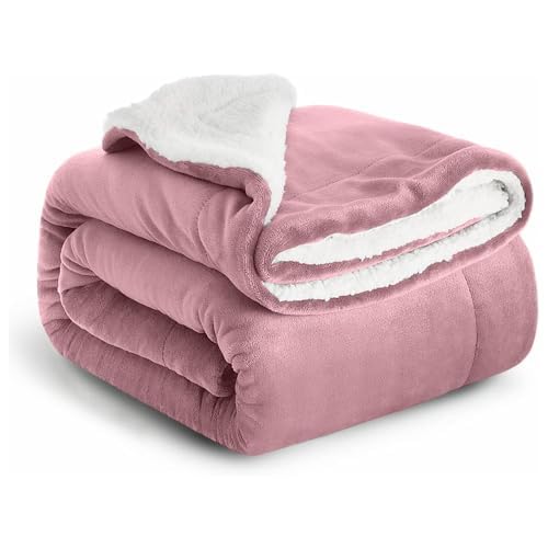 Imperial Rooms Sherpa Fleece Blanket Bed Throws Blankets For Sofas Soft Fluffy Thick Blanket Reversible Microfiber Throw (Silver, Single (130 x 150 Cm))