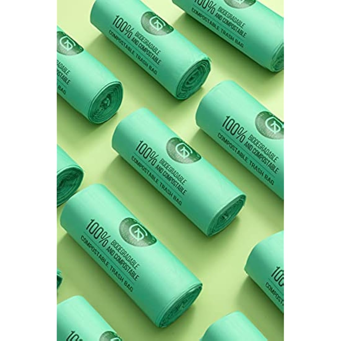 50 Bags Compost Bin Liners 30L Kitchen Waste Bags 100% Biodegradable Bags with EN13432 Certification