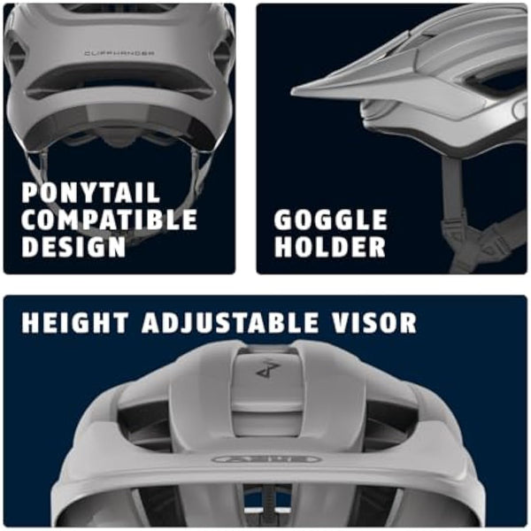 ABUS CliffHanger MTB helmet - bike helmet for demanding trails - with large ventilation openings & TriVider strap system - for men and women