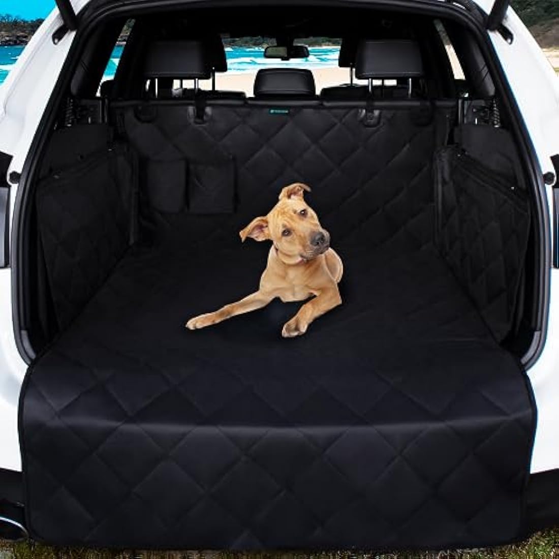 Paws Loving Car Boot Protector for Dogs - Heavy Duty 4 Layer Car Boot Cover - Waterproof Non Slip Large Universal Fit 4x4 Estate SUV
