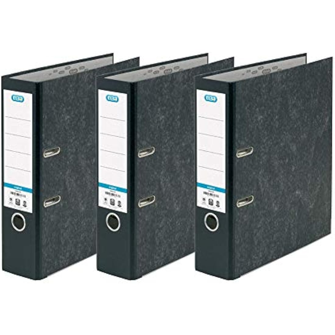 Elba A4 Extra Large Capacity Lever Arch Files, ELBA, Black, Pack of 3 Folders, Paper on Board
