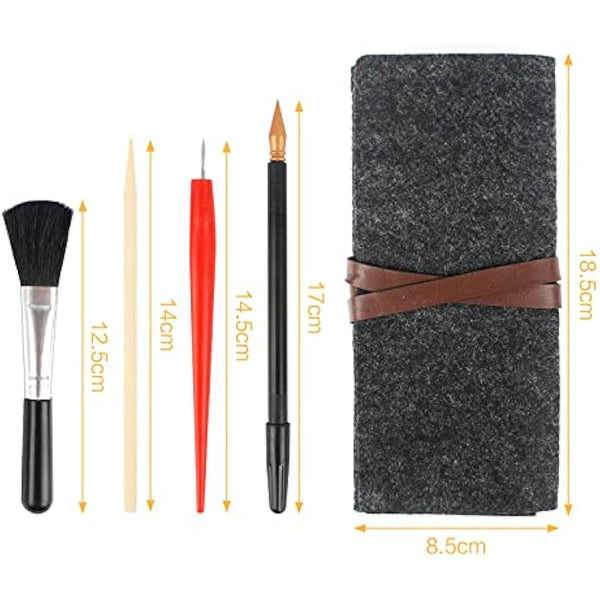 19 Pieces Scratch Painting Art Tools, Black Scratch Drawing Pen with Wooden Stylus Sticks, Small Scraper, Brush, Tool Bag, Scratch Drawing Tool for Kids Adult Painting Paper