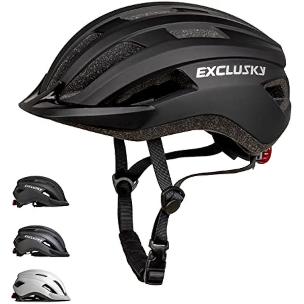 Exclusky Bike Helmet Men Women Cycle Helmet with Light Breathable MTB Mountain Bicycle Helmet for Adult Road Cycling Helmet 56-61cm
