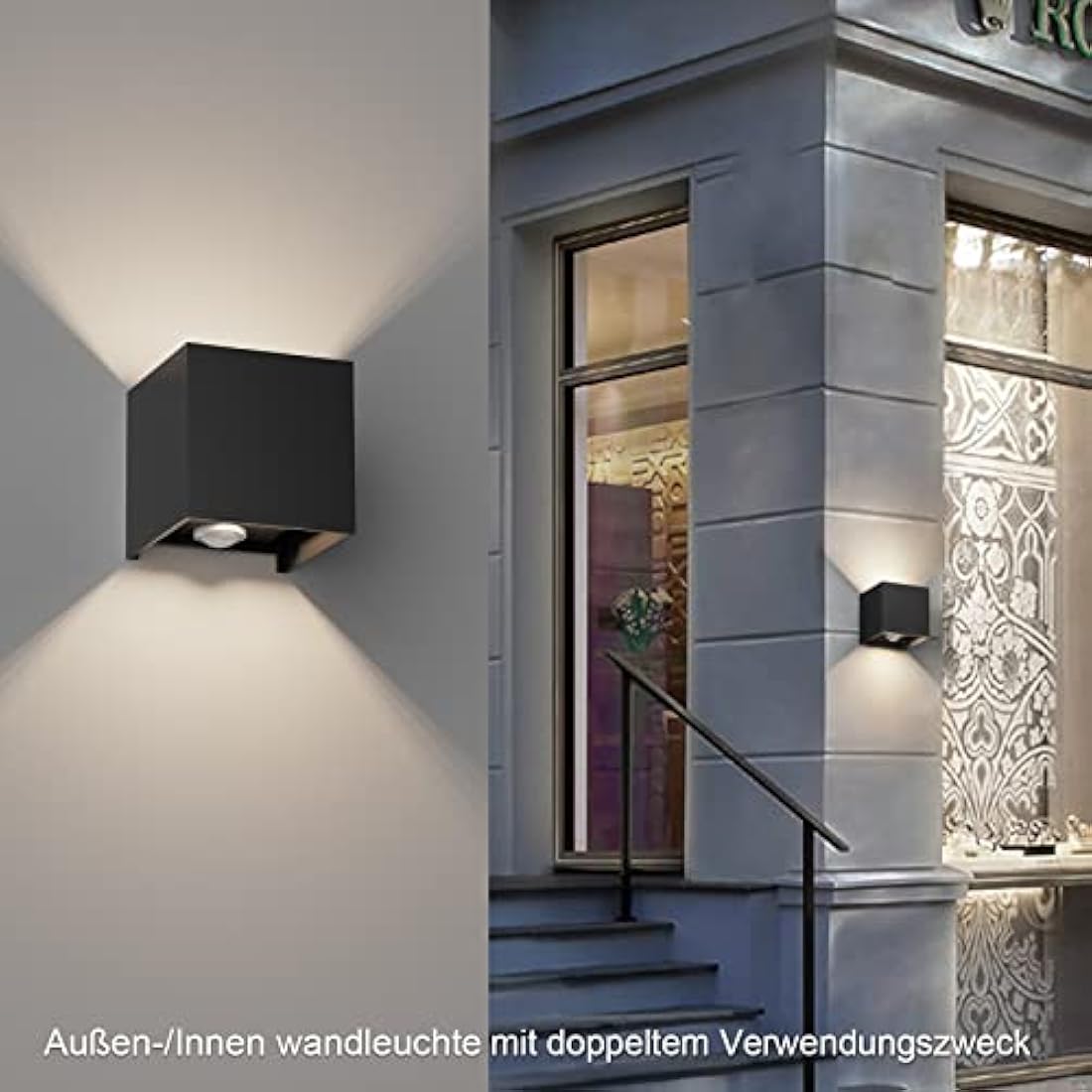 Klighten 2PCS Outdoor Wall Light with Motion Sensor, Waterproof IP54 Outside Wall Lamps with Sensor, Adjustable Beam Angle, Natural White 4000K, Black (G9 LED Bulb Include)