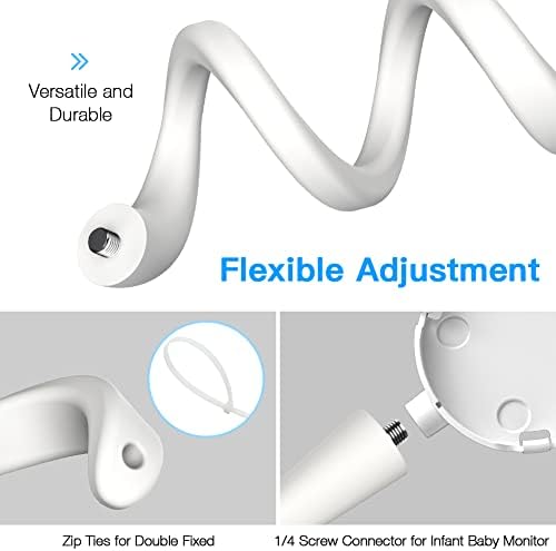 HOLACA Baby Monitor Flexible Twist Mount Bracket, Stand Holder for BOIFUN/GHB/TakTark/Lullaby Baby Monitor Camera 3.2" Screen, Flexible Twist Mount
