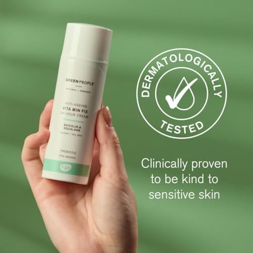 Green People Vita Min Fix Moisturiser - 24-Hour Cream - with Squalane (Derived from Olives) for Normal & Dry Skin - Paraben & Alcohol Free - Cruelty Free & Vegan, 50ml