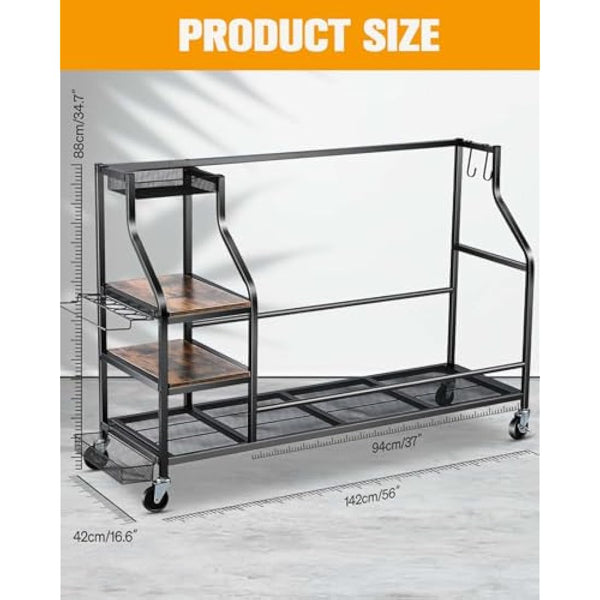 EXTCCT Golf Bags Storage Organizer- Golf Bag Stand for Golf Equipment Accessories, Golf Bag Storage Rack with Wheels, Golf Club, Golf Gear Organisers