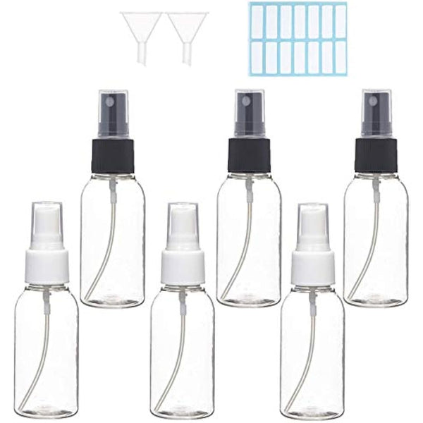 50ml Small Spray Bottle Empty Clear Fine Mist Spray Bottles Plastic Travel Atomiser Bottle Set Refillable Liquid Containers for Make-up Cosmetic Hair