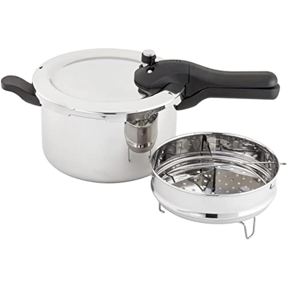 Judge Stainless Steel Pressure Cooker 5L, (25cm) With Steamer Basket, Great Healthier and Quicker Cookware, Suitable for All Hob Types