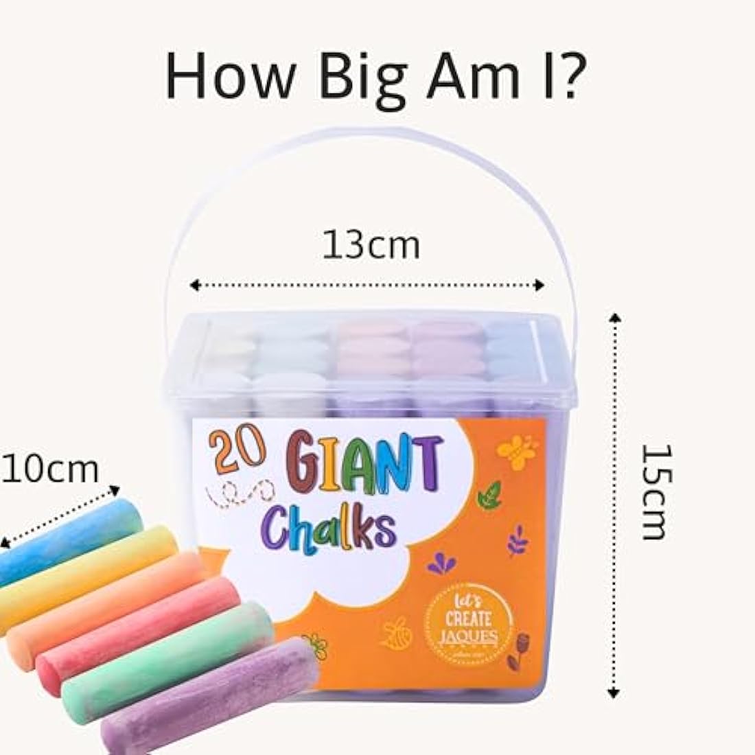 Jaques of London Premium Chalks for Children Giant for Outside | Creative Garden Toys for 1 Year olds | Pavement Chalks spark creativity, fine motor skills, and imaginative play | Since 1795