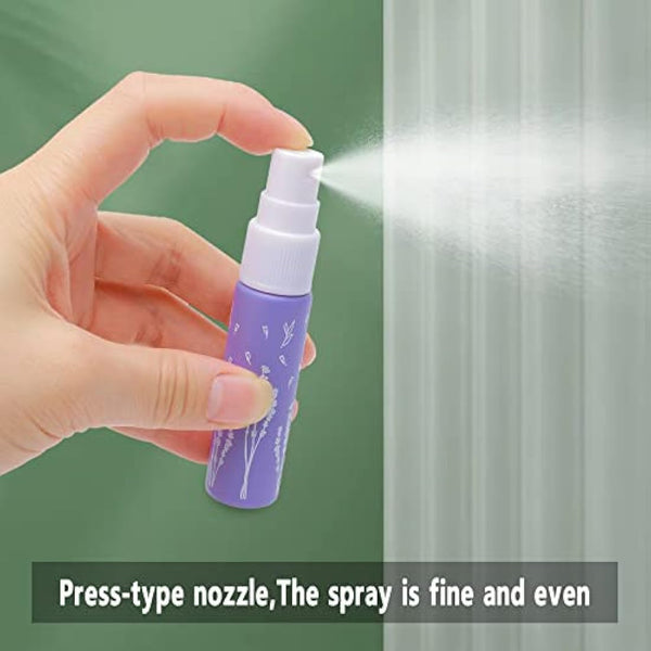 Unxuey 10pcs 10ml Purple Perfumes Spray Bottles, Dispenser Atomizer, Glass Empty Tube Travel Size Refillable Sample Container for Various Water-based Liquids with 10 Funnels+5 Droppers