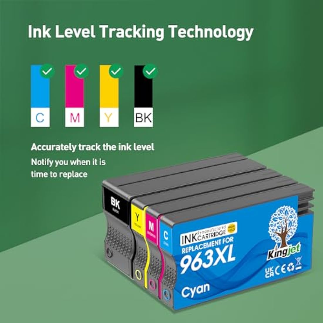 KINGJET 963XL Ink Cartridges Multipack Remanufactured for HP 963XL 963 for HP Officejet Pro 9010e 9010 Ink Cartridges 9012 9012e 9020 9020e 9014 9014e 9015 9015e 9018e 9019e 9022 9025e