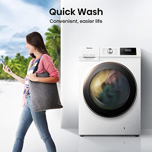 Hisense 3 Series WFQA9014EVJM Freestanding 9 KG Front Load Washing Durable Inverter Machine Steam Wash Quick Wash 15 Washing Programs 1400 RPM White- Energy Rating A